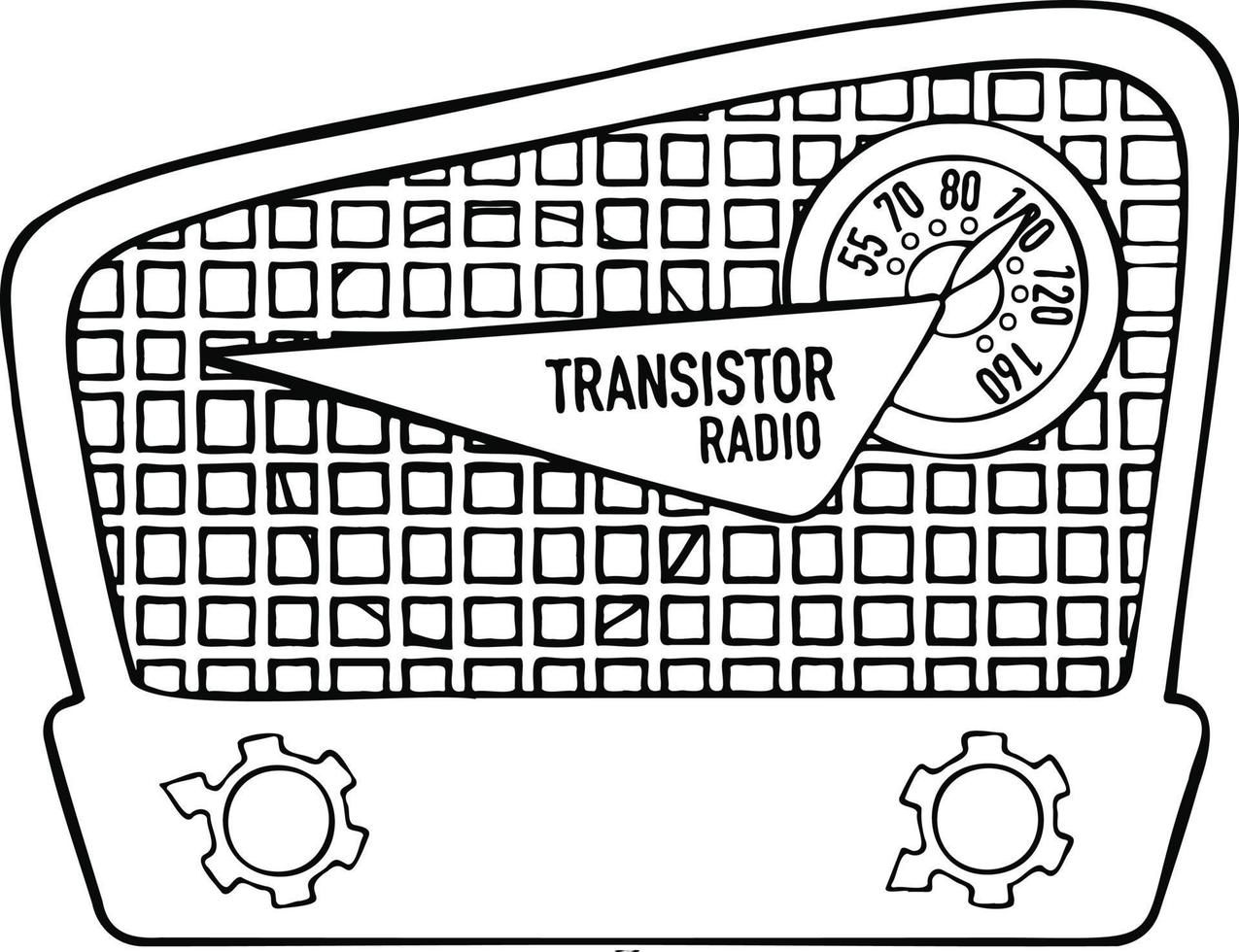 radio transistor retro receptor técnica icono símbolo vector