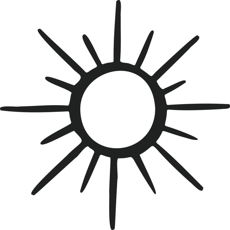 icono de sol de línea e ilustración vectorial. el verano vector