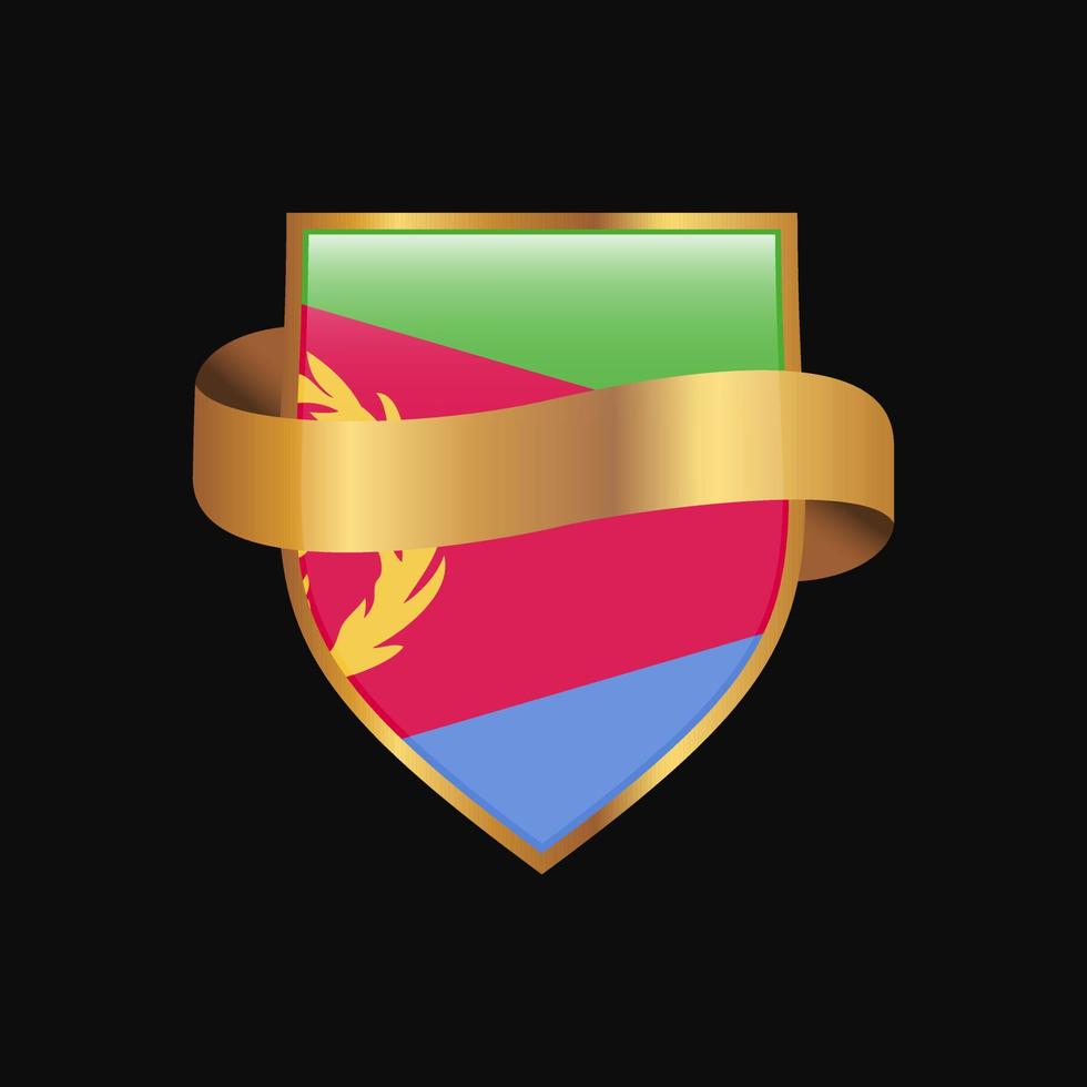 Eritrea flag Golden badge design vector