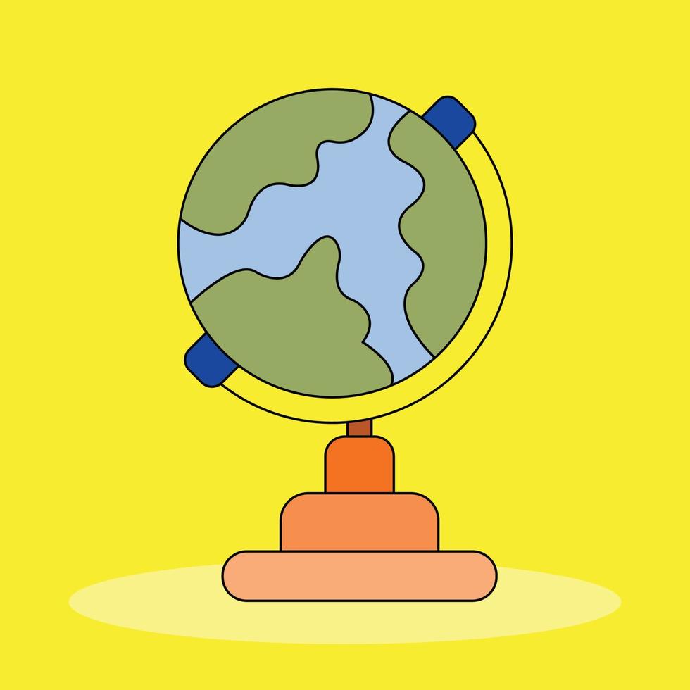 a globe isolated yellow background vector