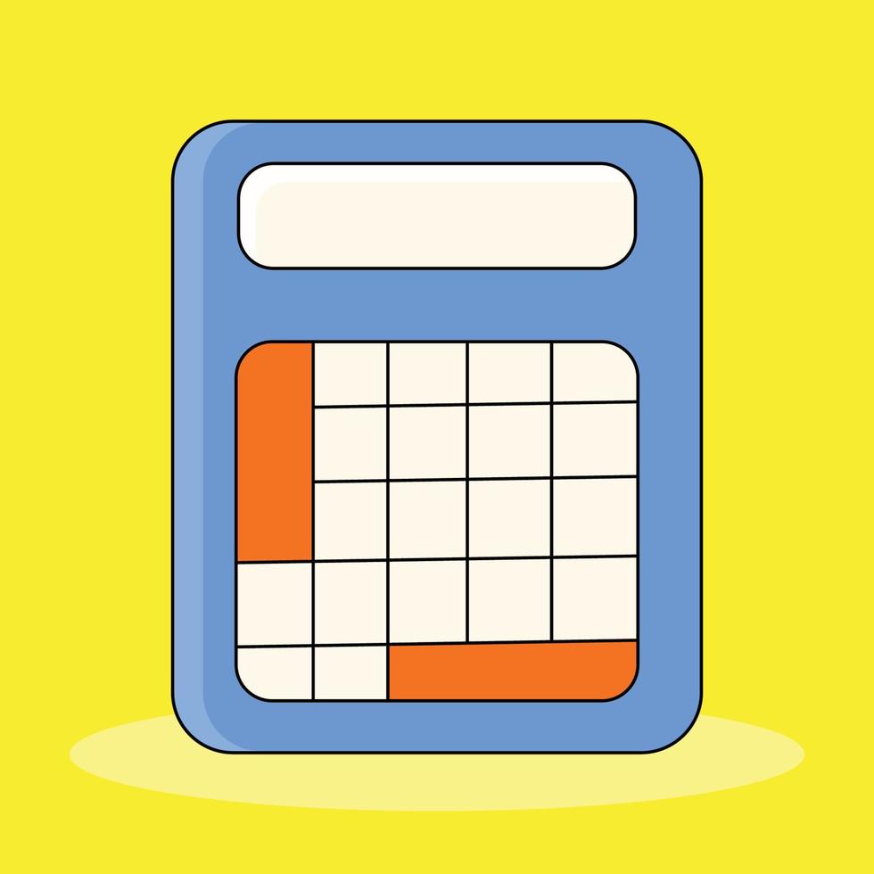 a calculator isolated yellow background vector