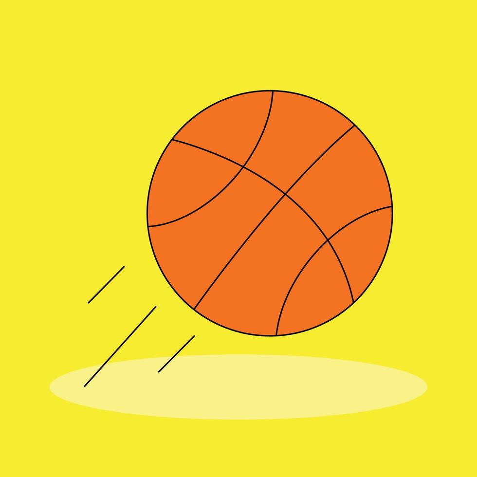 baloncesto aislado fondo amarillo vector