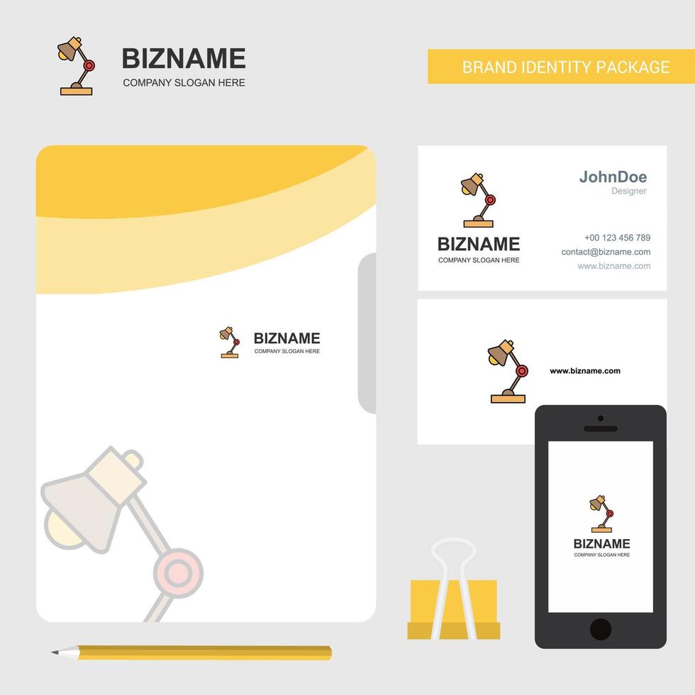 lámpara negocio logotipo archivo cubierta tarjeta de visita y aplicación móvil diseño vector ilustración
