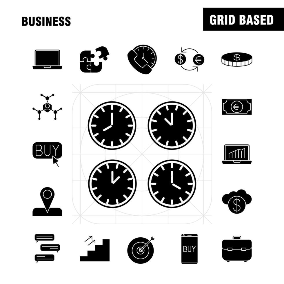 Clothes Shopping Solid Glyph Icons Set For Infographics Mobile UXUI Kit And Print Design Include Box Cube Square Shape Watch Time Wrist Watch Eps 10 Vector