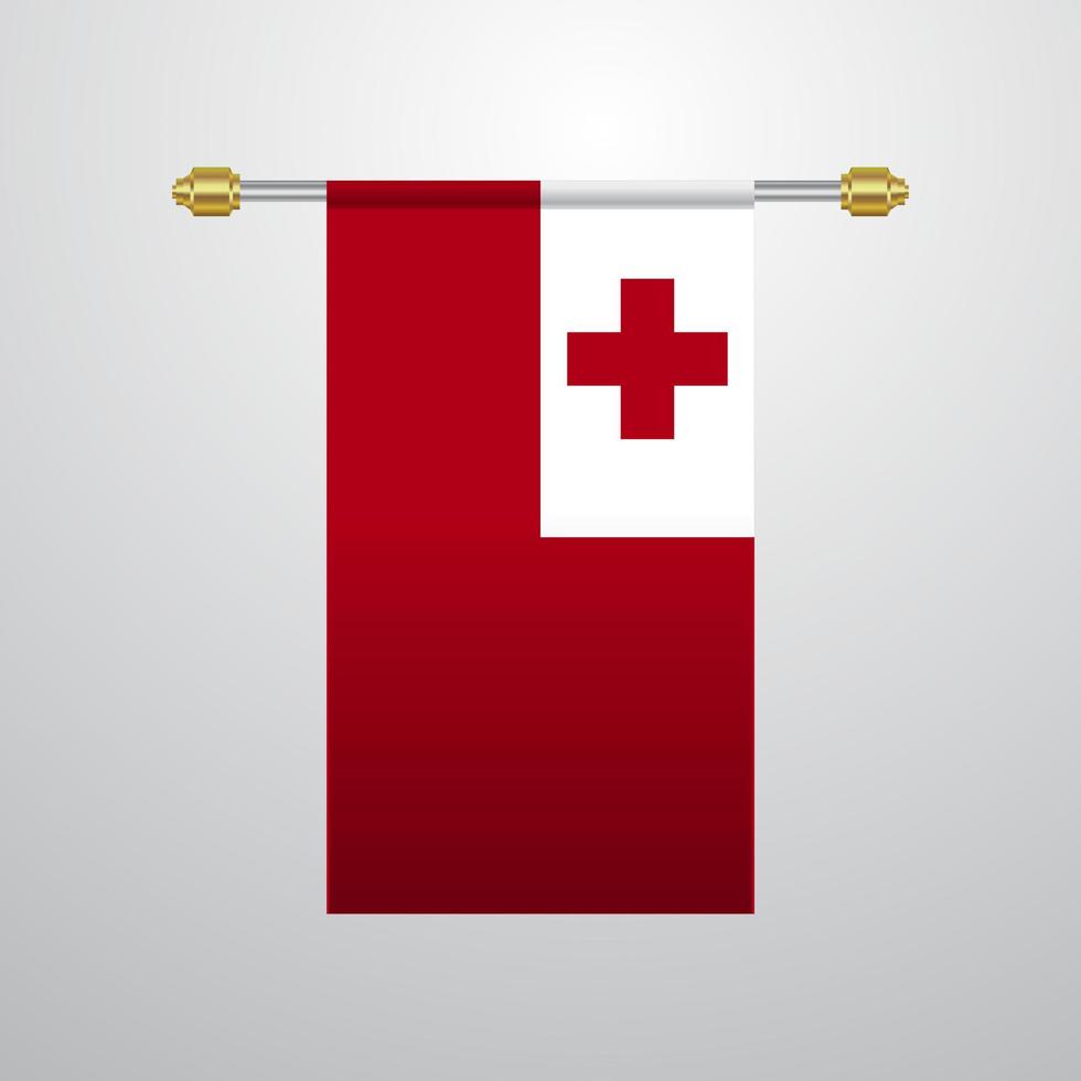 bandera colgante de tonga vector