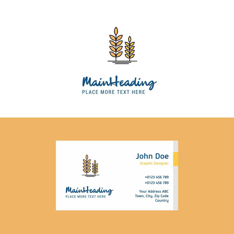 Flat Wheat Logo and Visiting Card Template Busienss Concept Logo Design vector