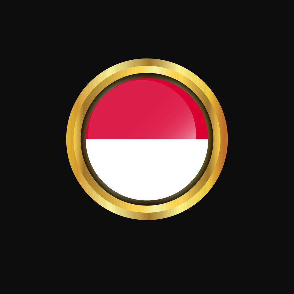 Monaco flag Golden button vector