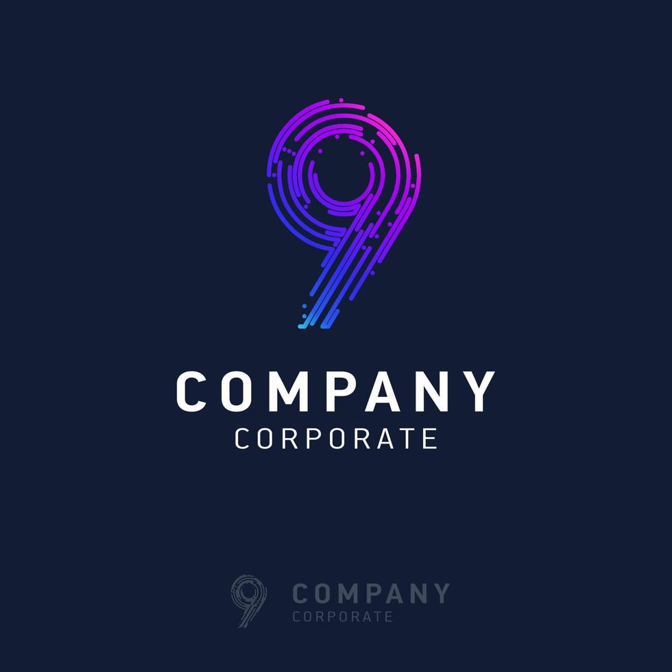 9 company logo design vector