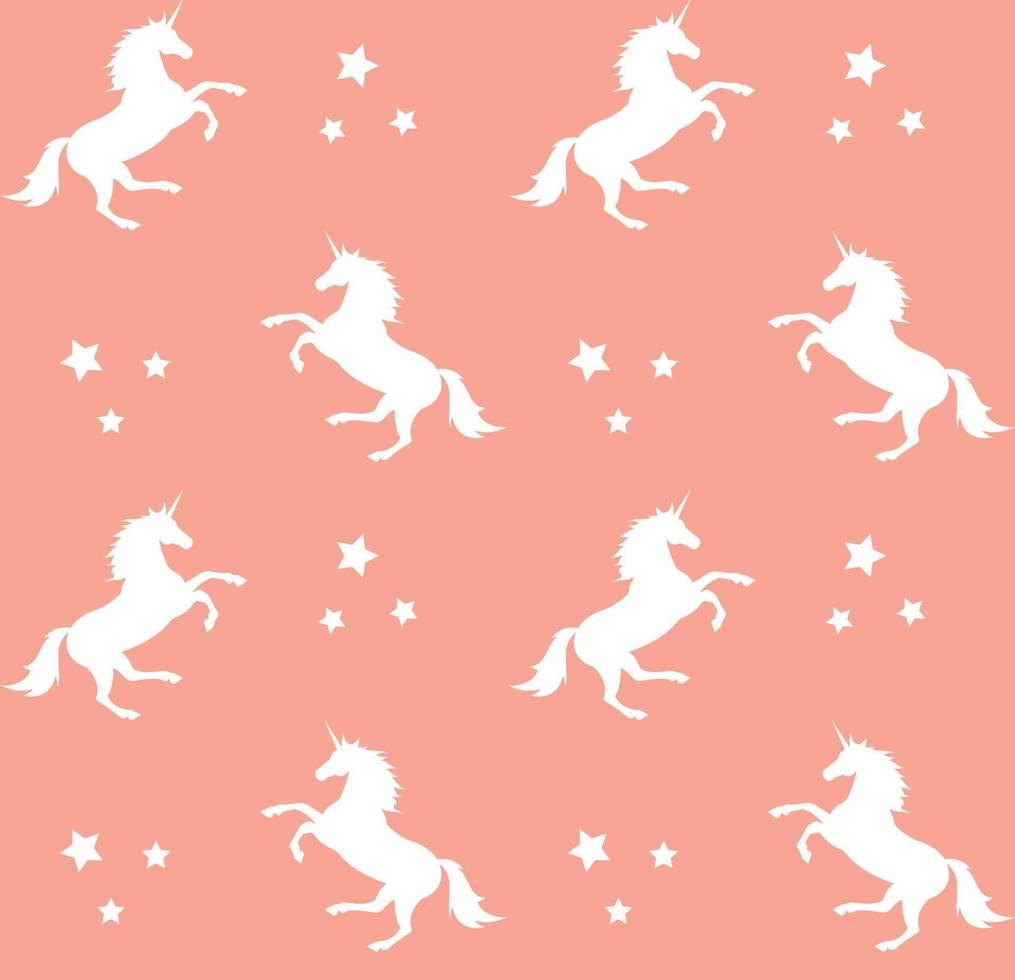 Vector seamless pattern of unicorn silhouette