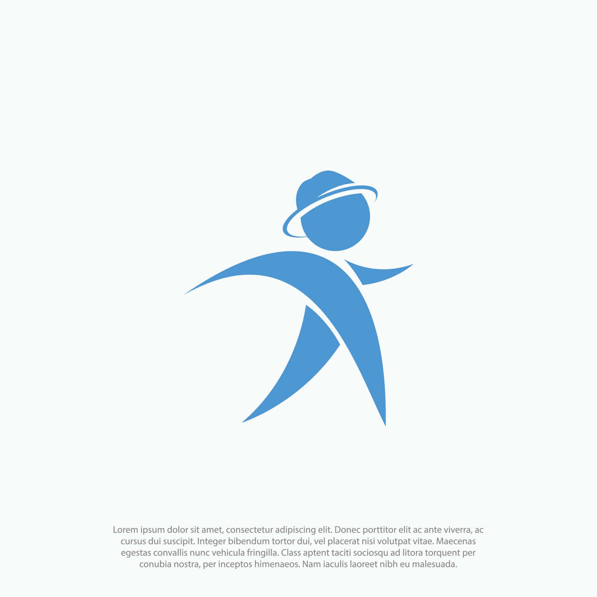 business walking or running guy with hat, small man or guy walking with