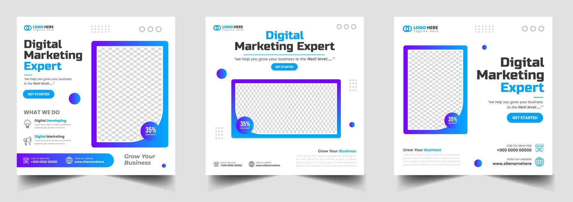 digital marketing post banner, digital marketing social media post banner. business marketing post banner. digital marketing banner. business social media post design. vector