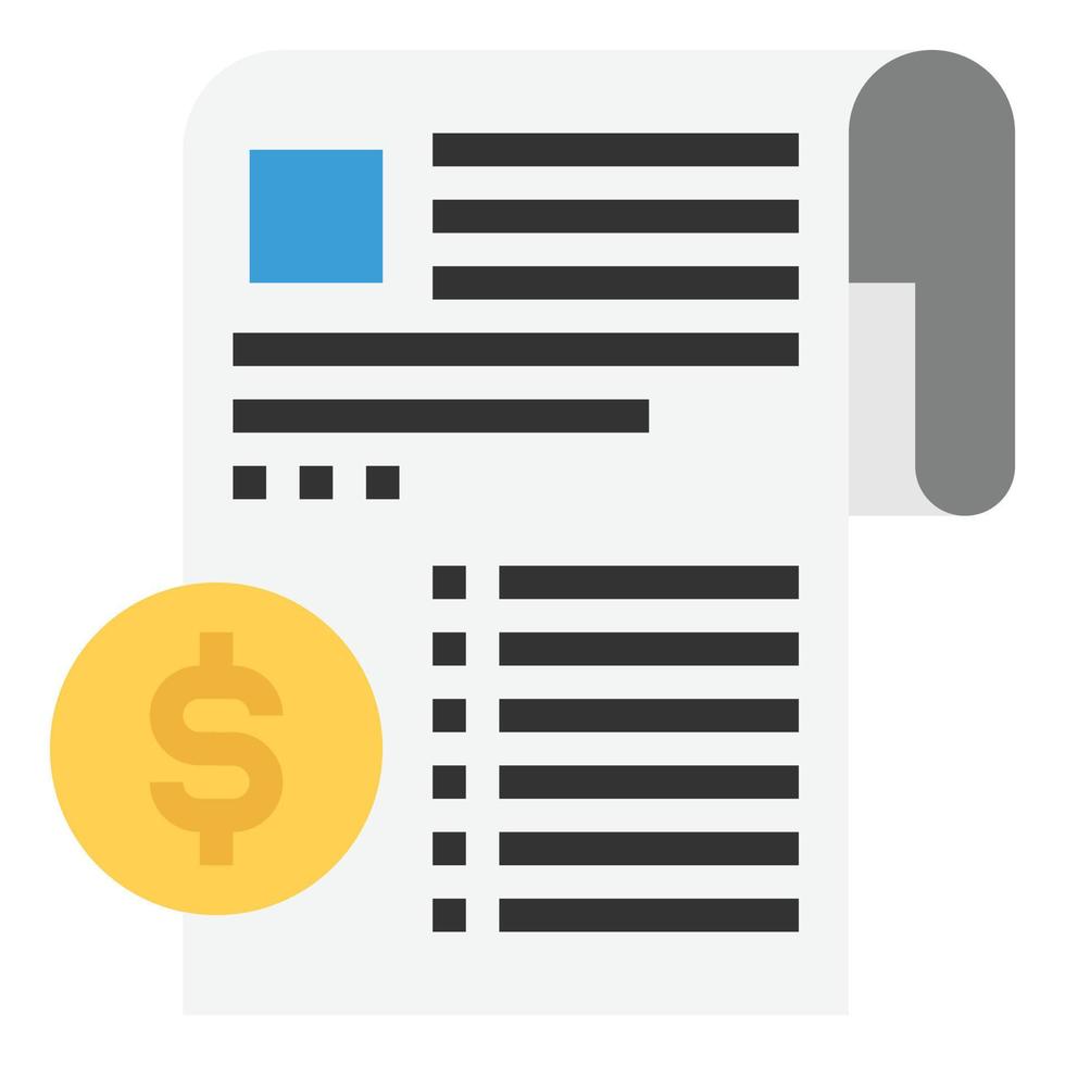 invoice flat icon business vector illustration