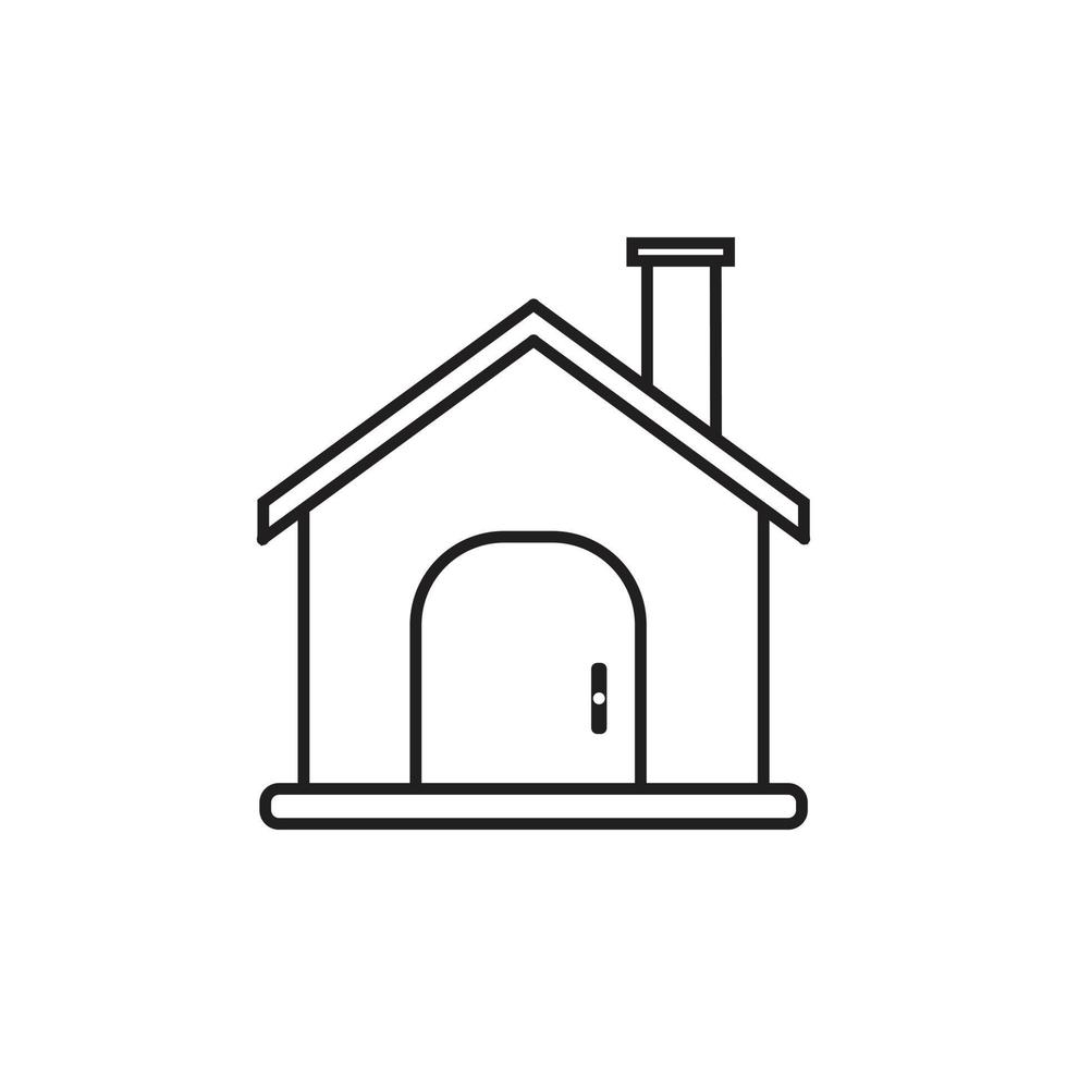 house outline flat icon, isolated on white background vector