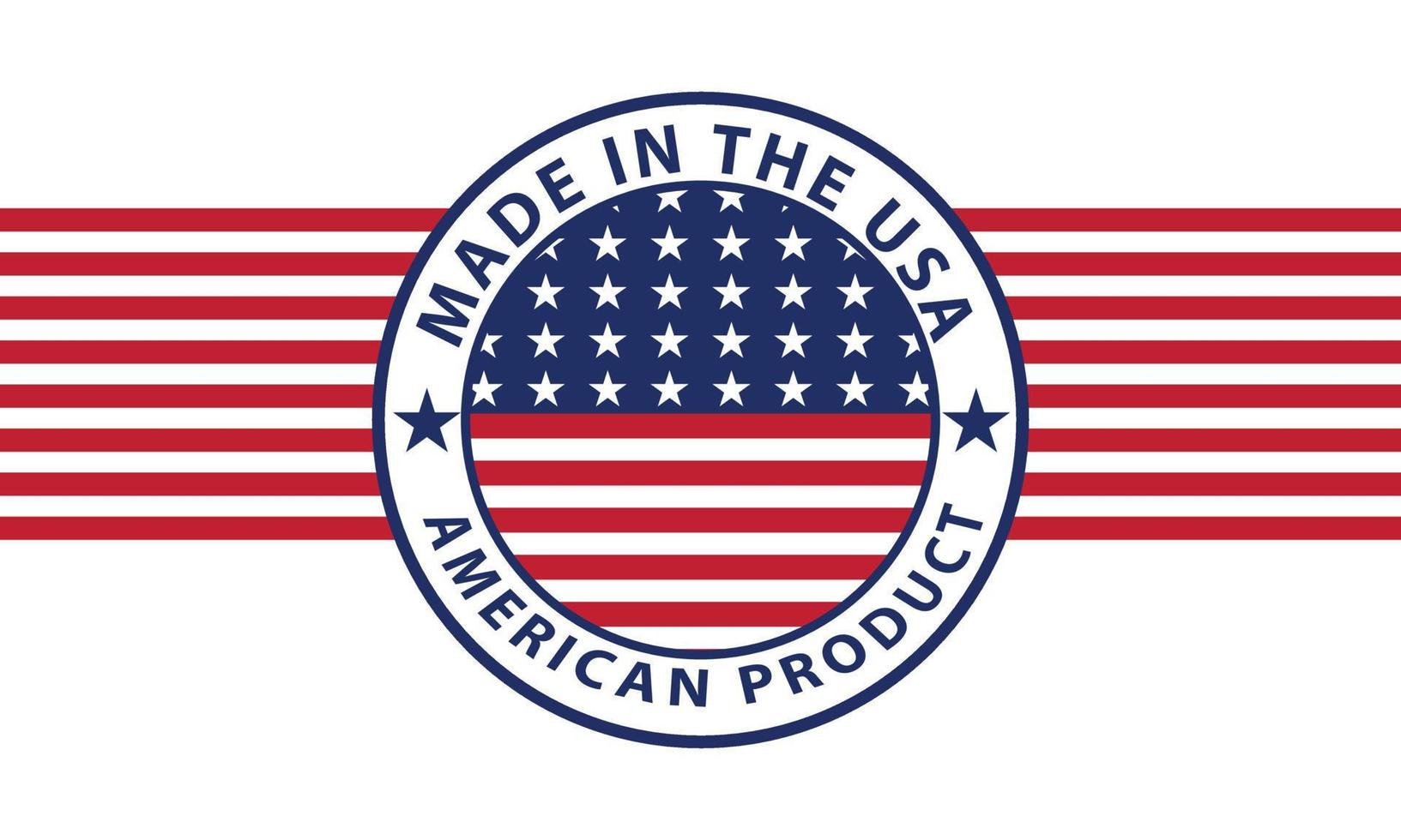 Made in the USA american product label with flag vector