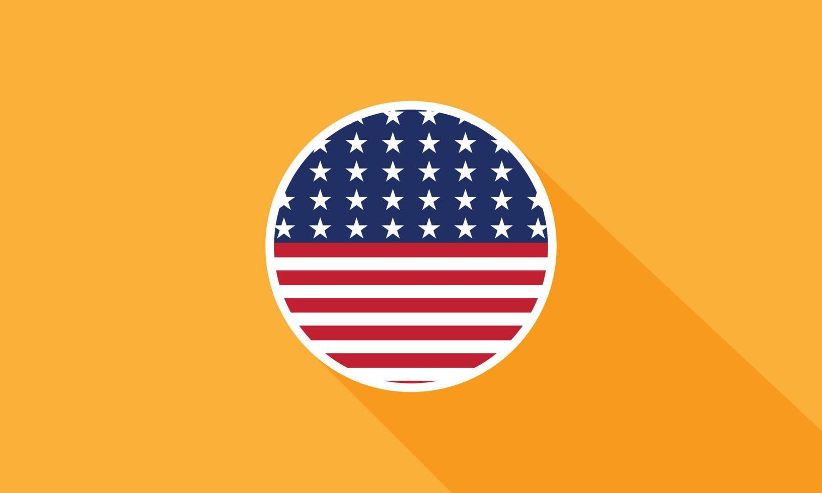 USA Flag Button Icon Modern vector