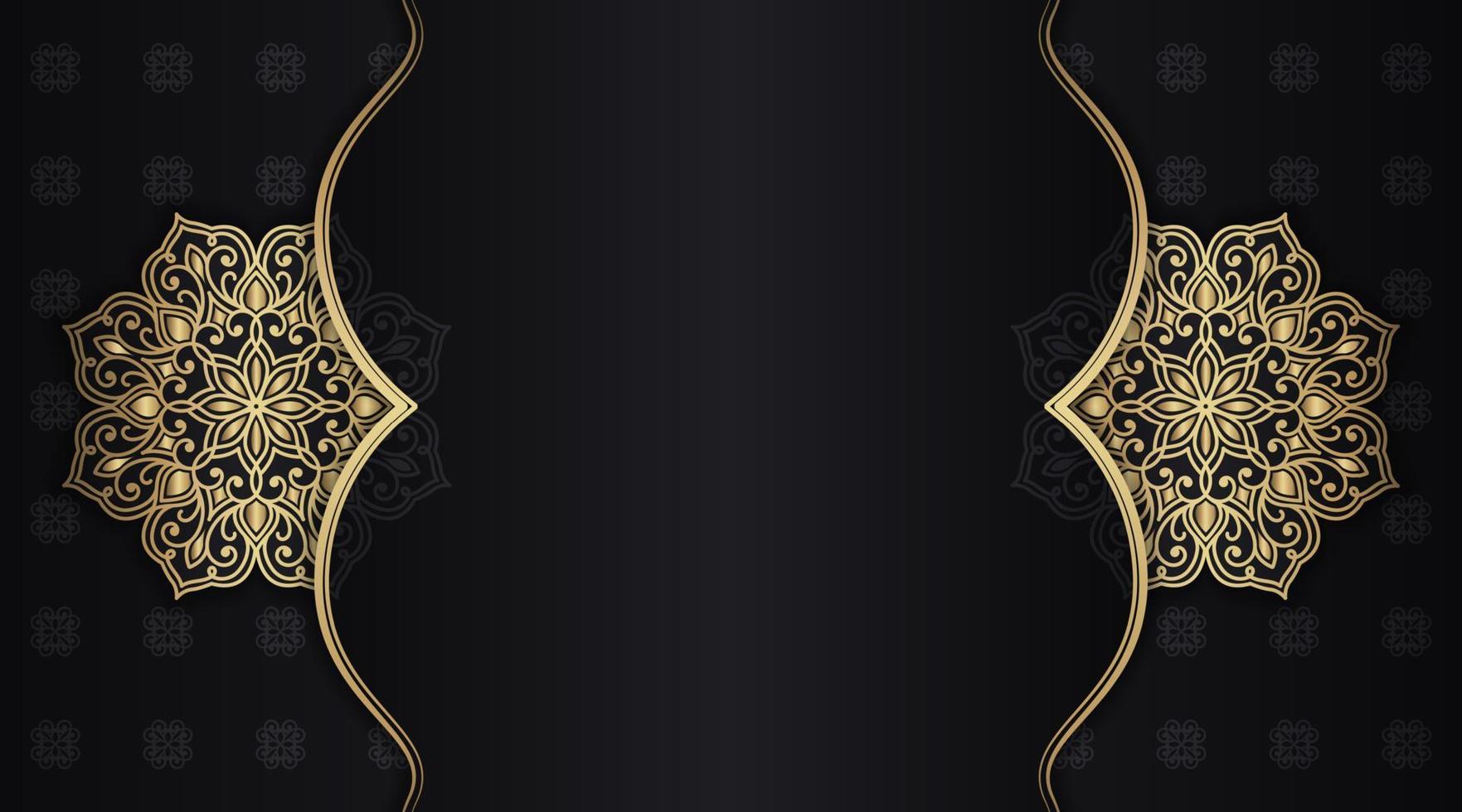 simple background with gold ornament border vector