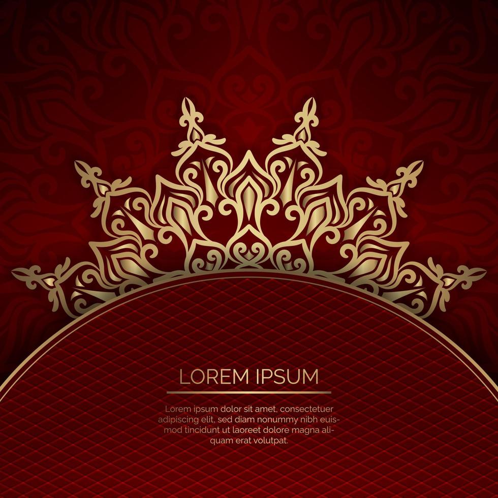 luxury mandala background  red and gold  vector design