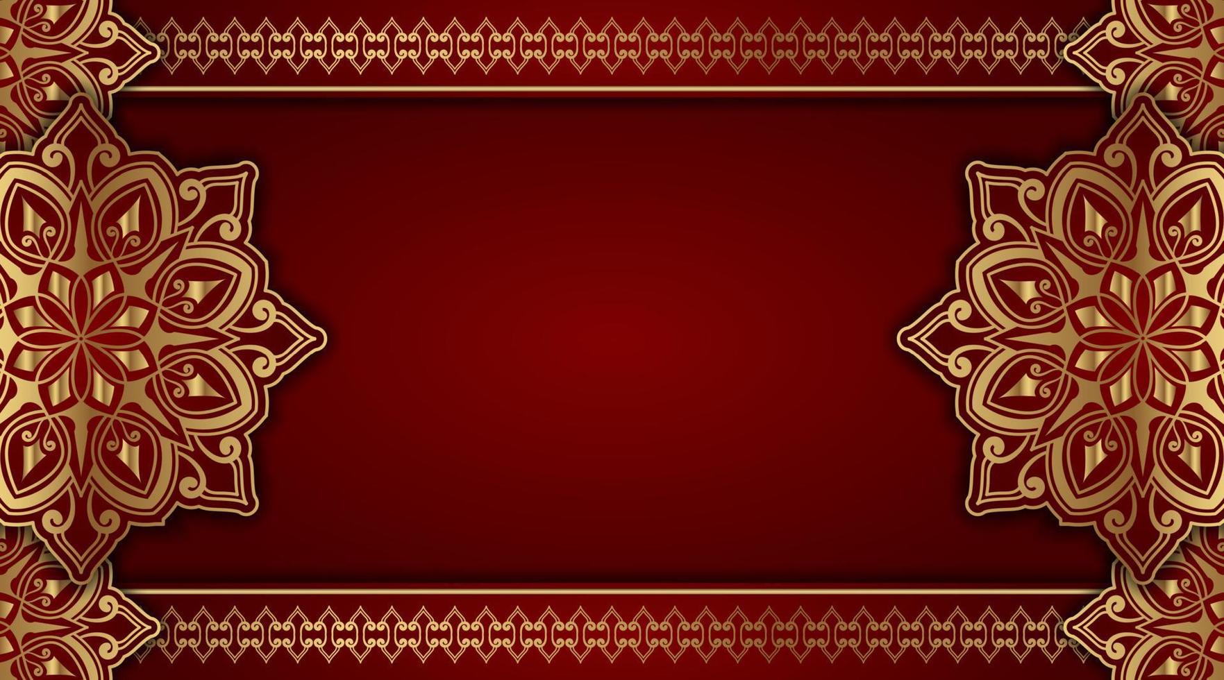 simple background with gold ornament border vector