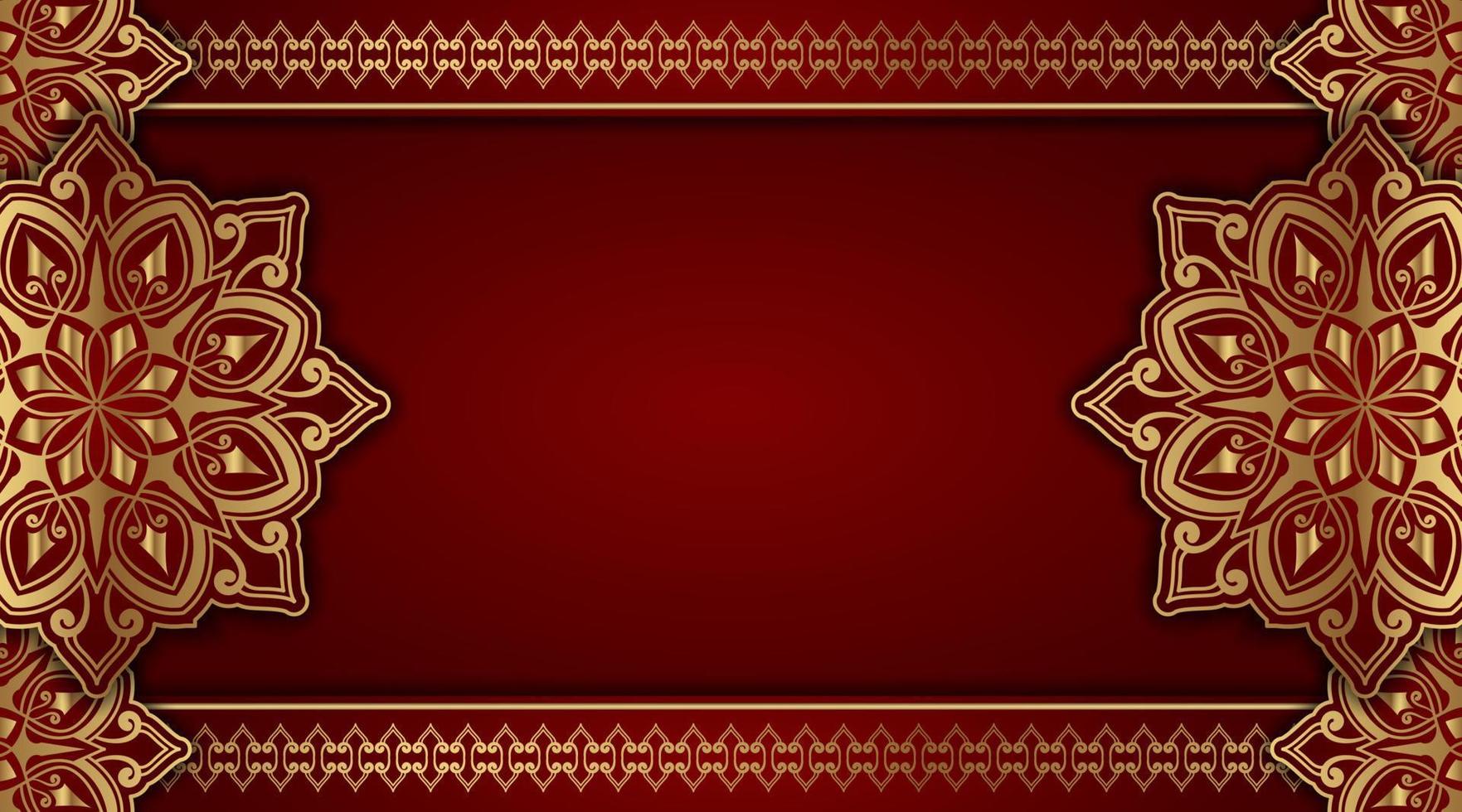 simple background with gold ornament border vector