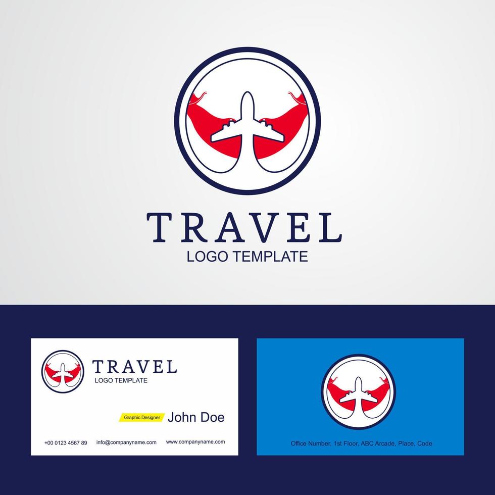 Travel Ecuador Creative Circle flag Logo and Business card design vector