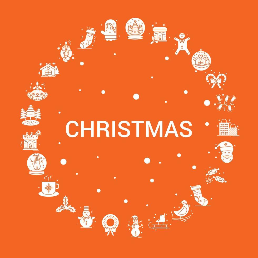 Christmas Icon Set Infographic Vector Template