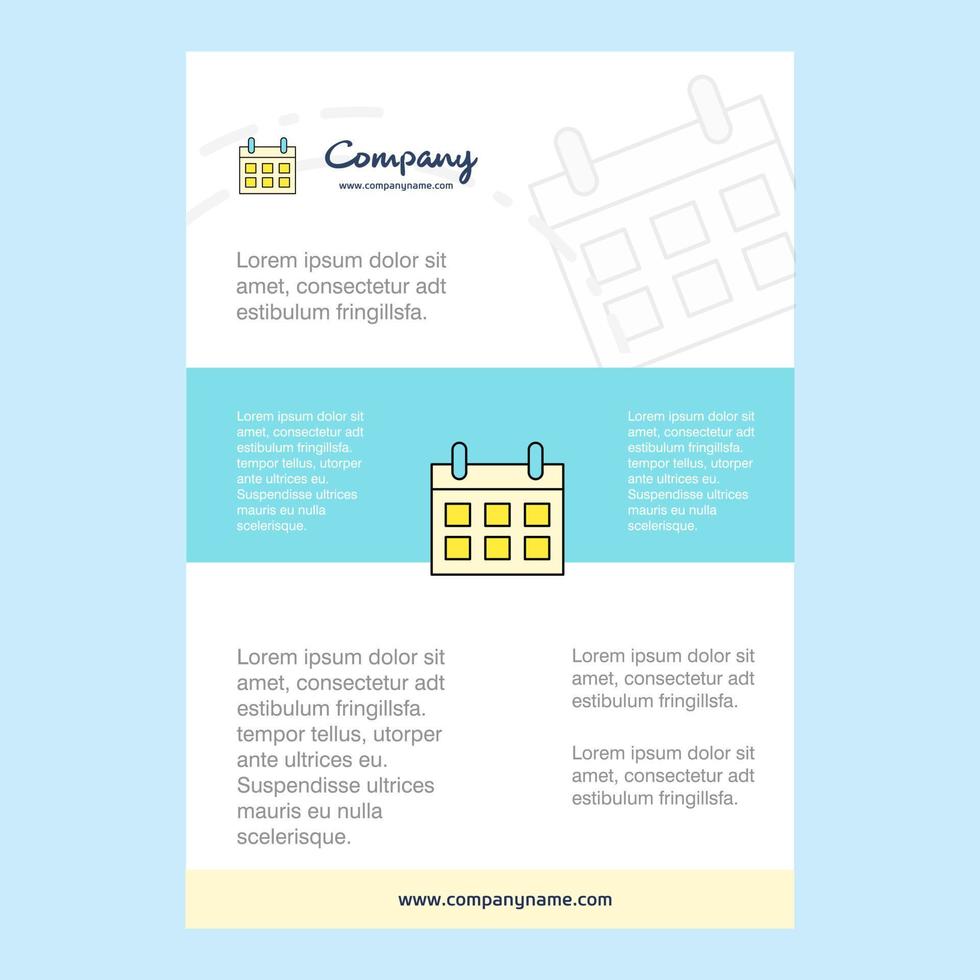 Template layout for Calendar comany profile annual report presentations leaflet Brochure Vector Background
