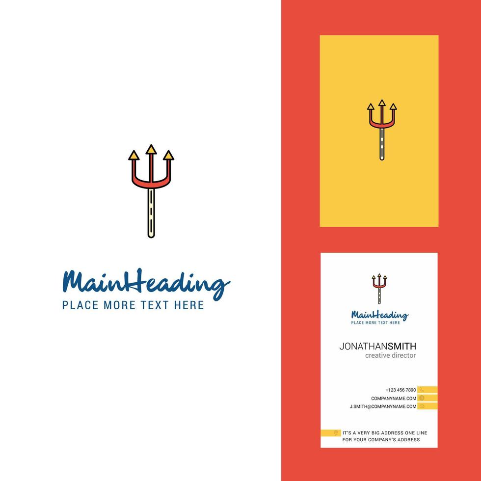 Trident Creative Logo and business card vertical Design Vector