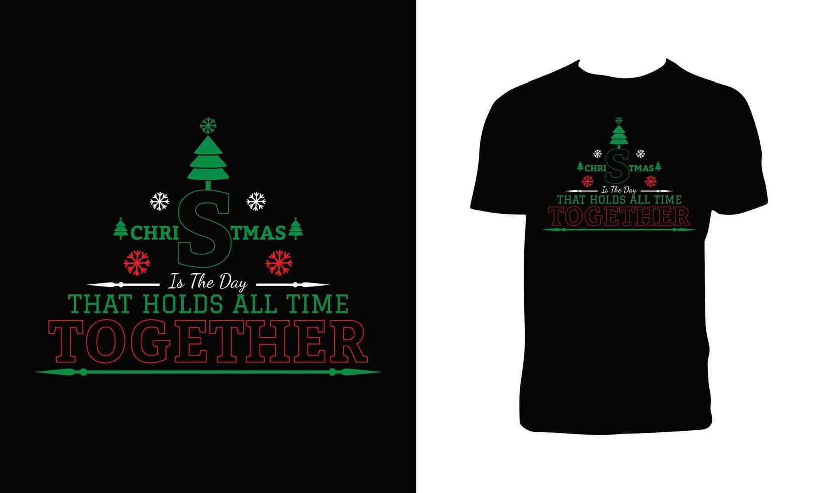Christmas Typography And Decorative T Shirt Design vector