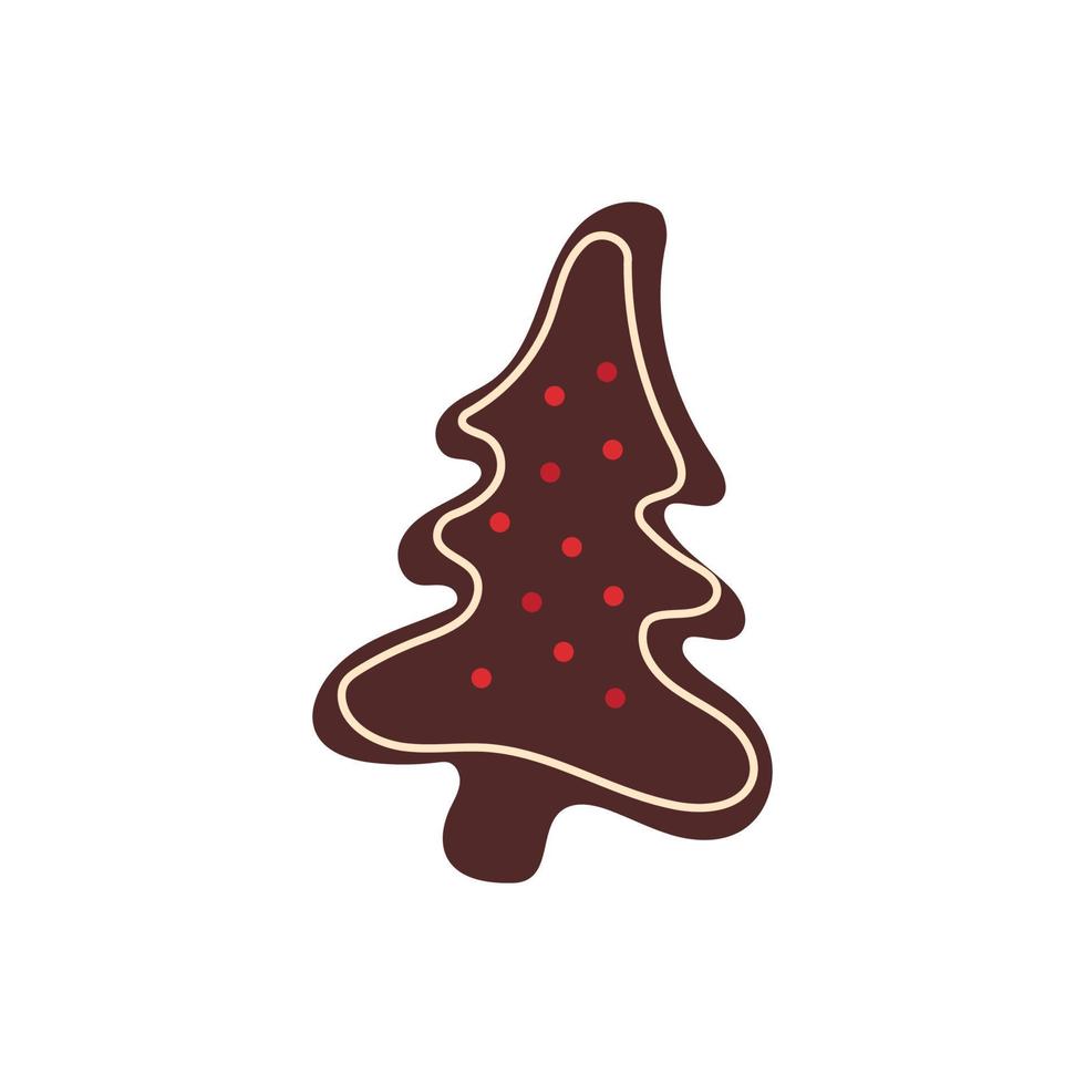 Christmas gingerbread cookie doodle icon. vector