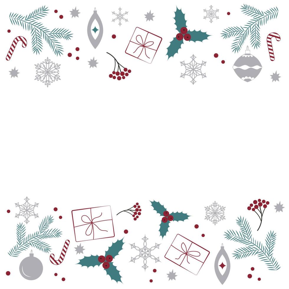una plantilla con elementos navideños. diseño para tus tarjetas de felicitación, pancartas, volantes vector