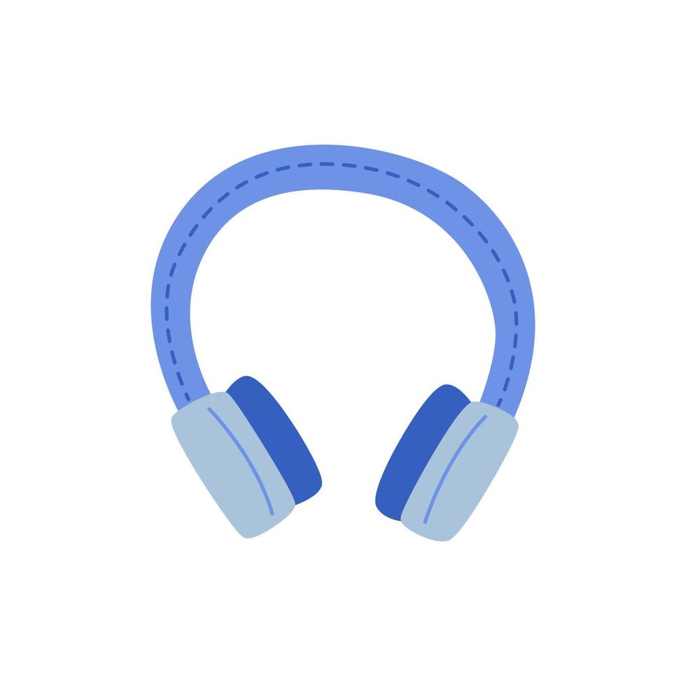 Headphones isolated on white in doodle style. Vector modern illustration.