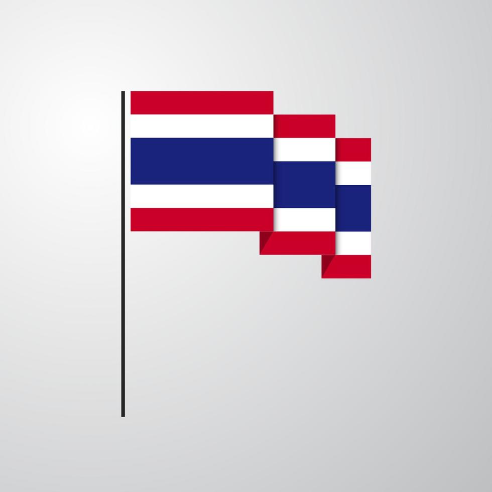 Thailand waving Flag creative background vector