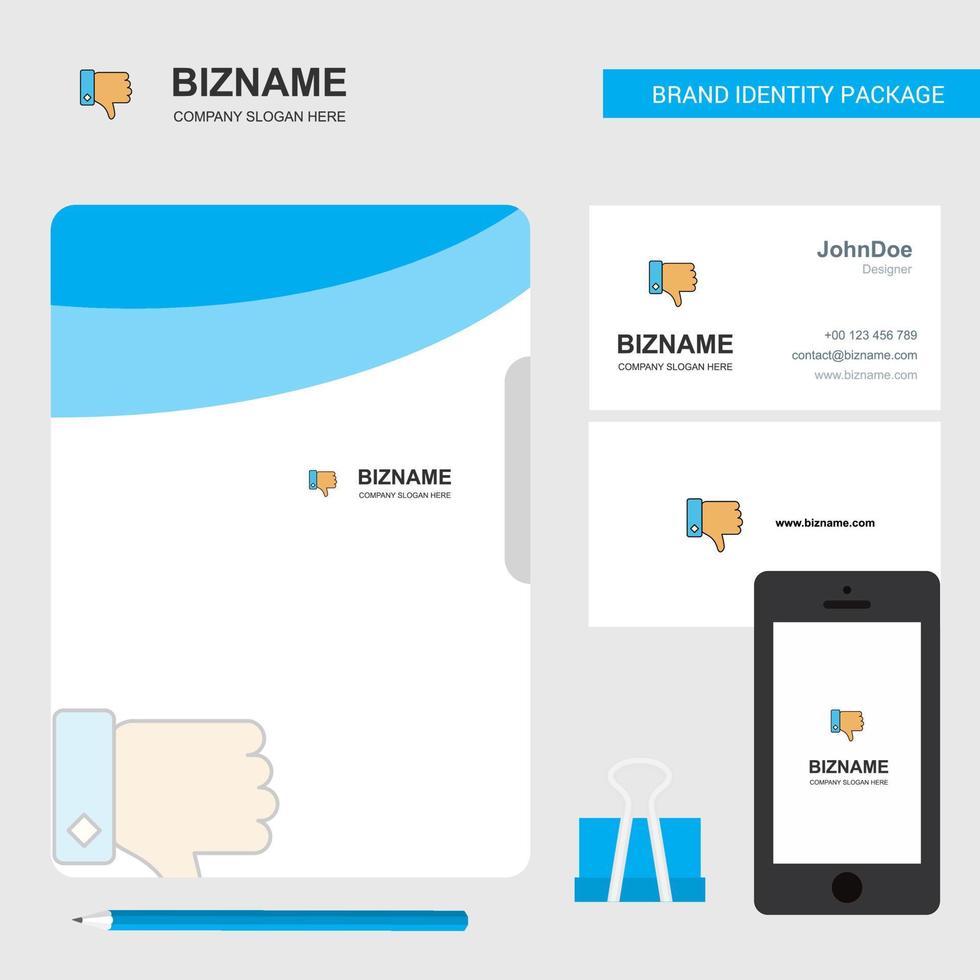 Dislike Business Logo File Cover Visiting Card and Mobile App Design Vector Illustration