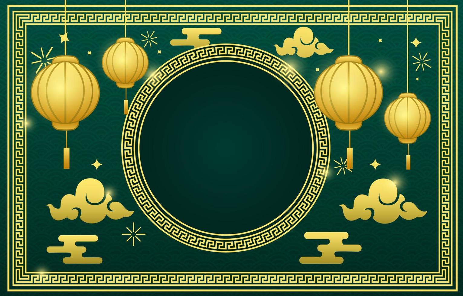Chinese New Year Background in Jade Green Color vector