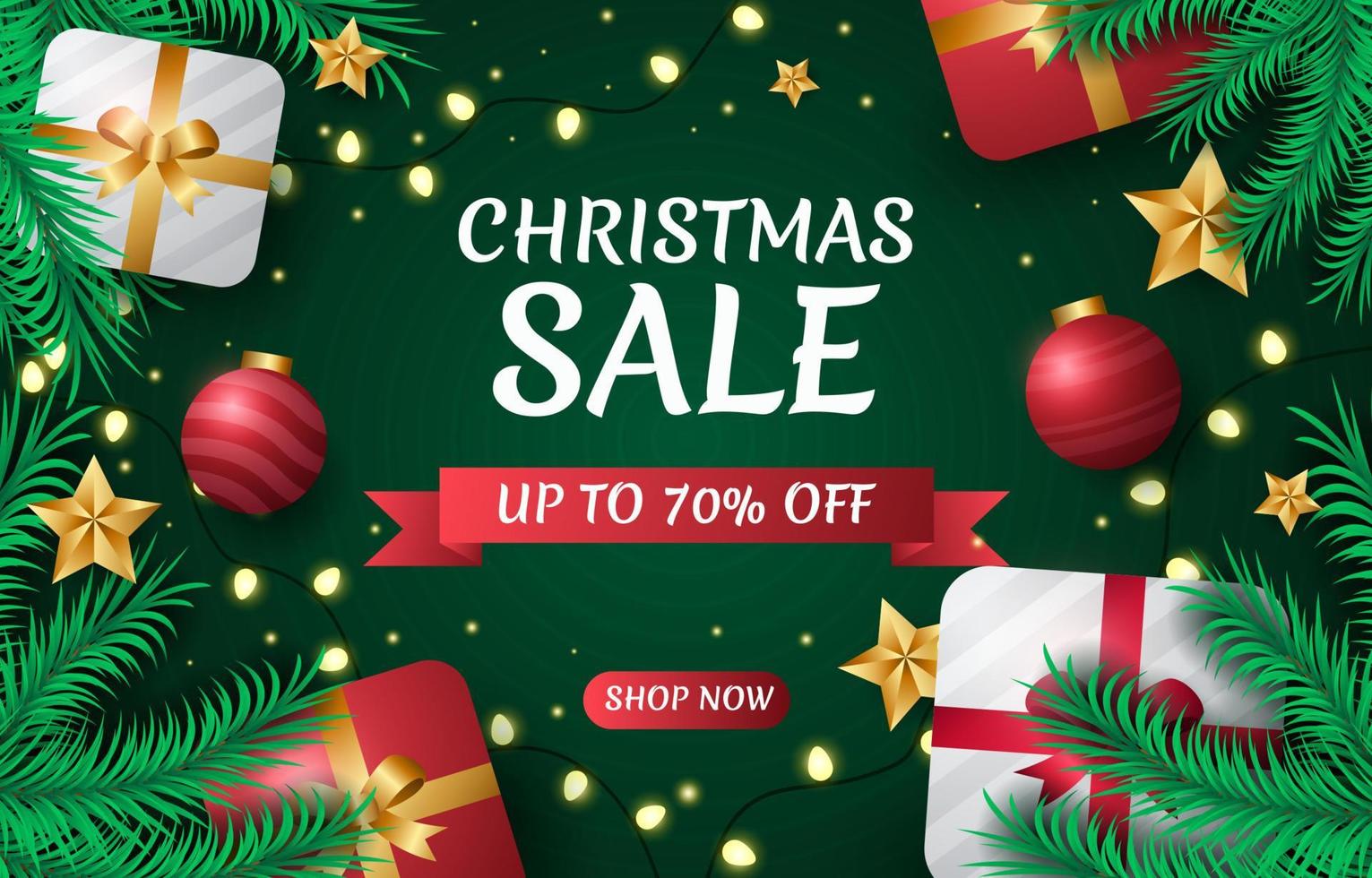 Merry Christmas Sale Poster Template vector