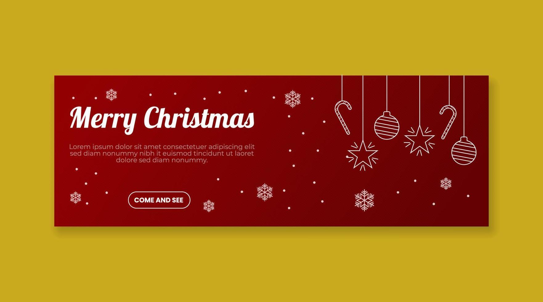 Merry christmas and happy new year banner template vector