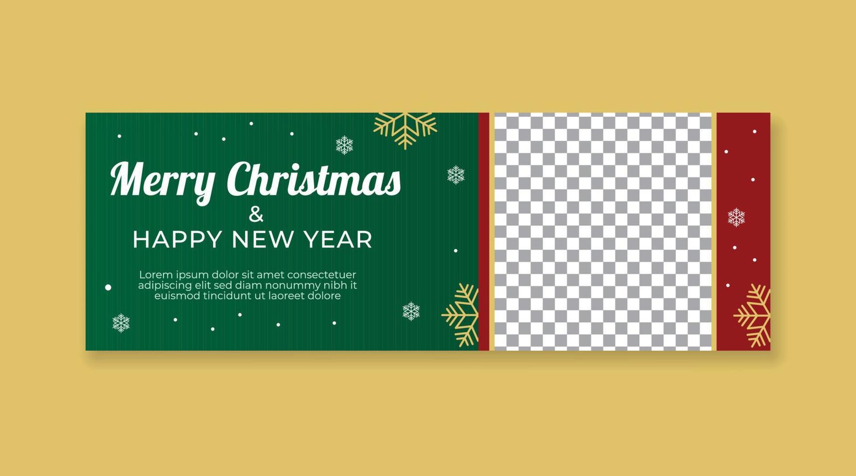 Merry christmas and happy new year banner template vector