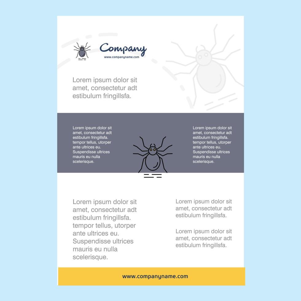 Template layout for Spider comany profile annual report presentations leaflet Brochure Vector Background