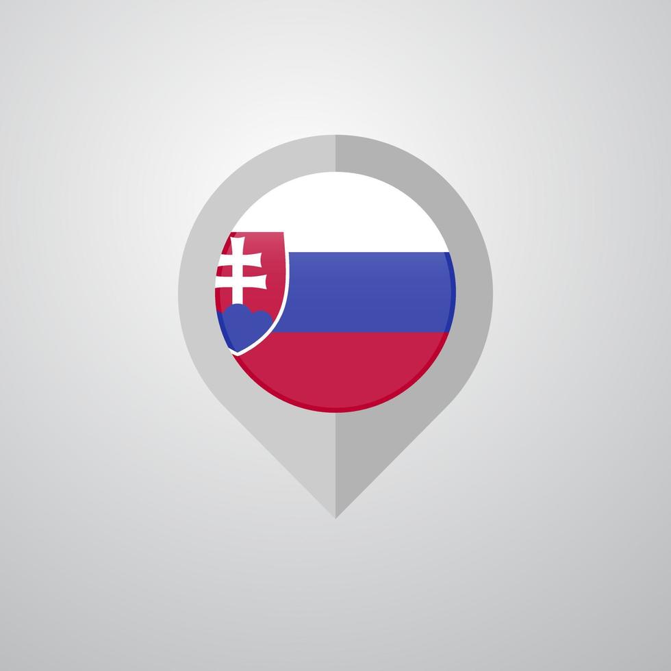 Map Navigation pointer with Slovakia flag design vector