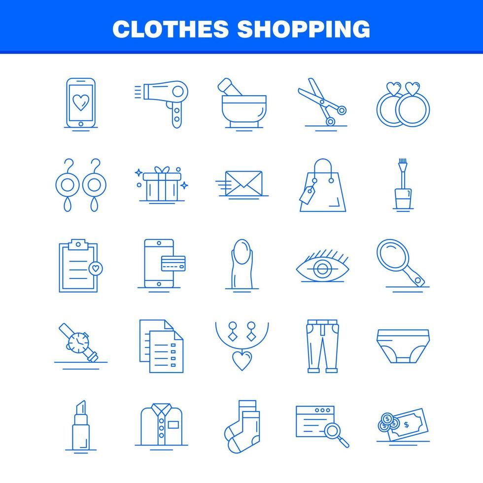 Clothes Shopping Line Icon for Web Print and Mobile UXUI Kit Such as File Sale Shopping Rate Shopping Hand Bag Tag Pictogram Pack Vector