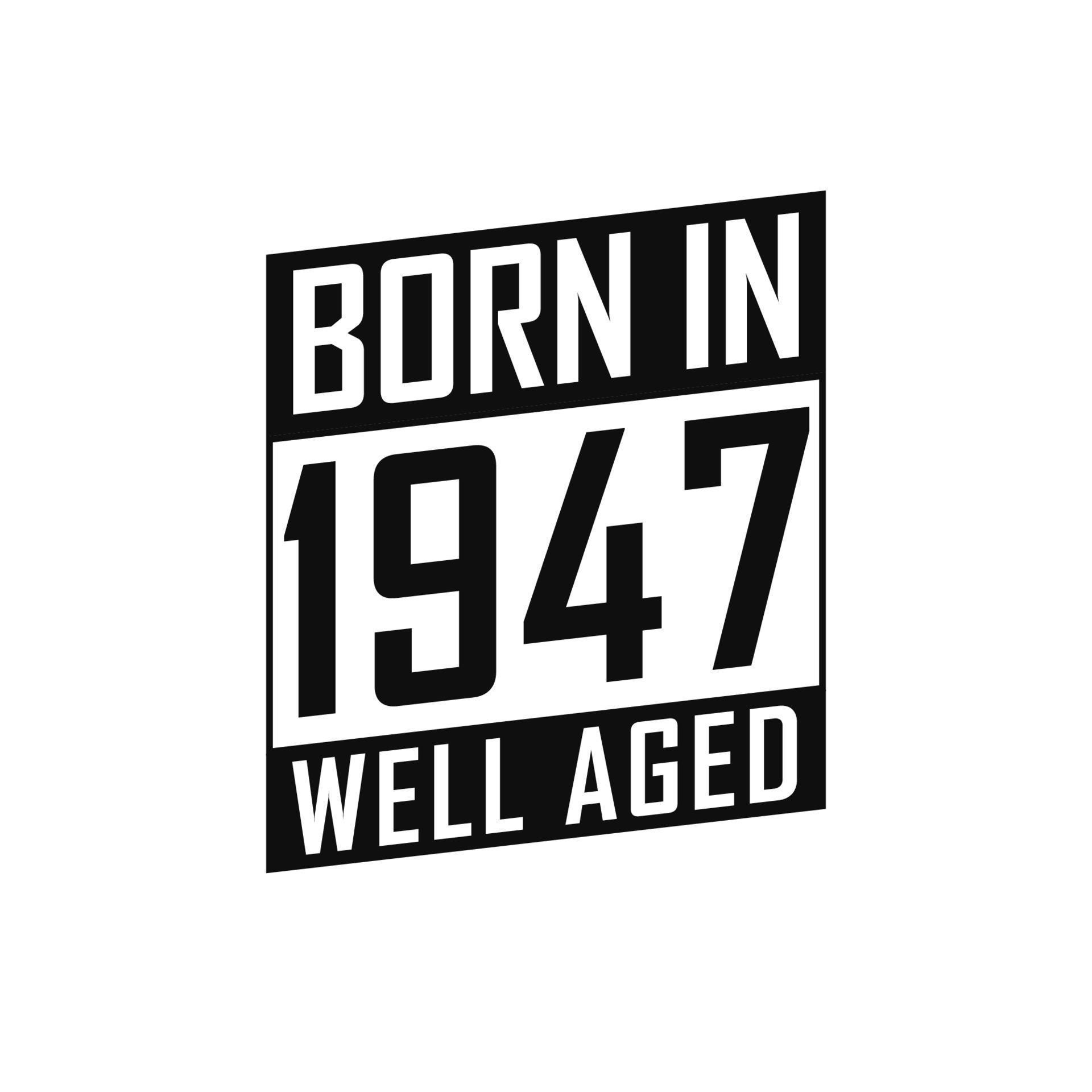 Born in 1947 Well Aged. Happy Birthday tshirt for 1947 14050933 Vector
