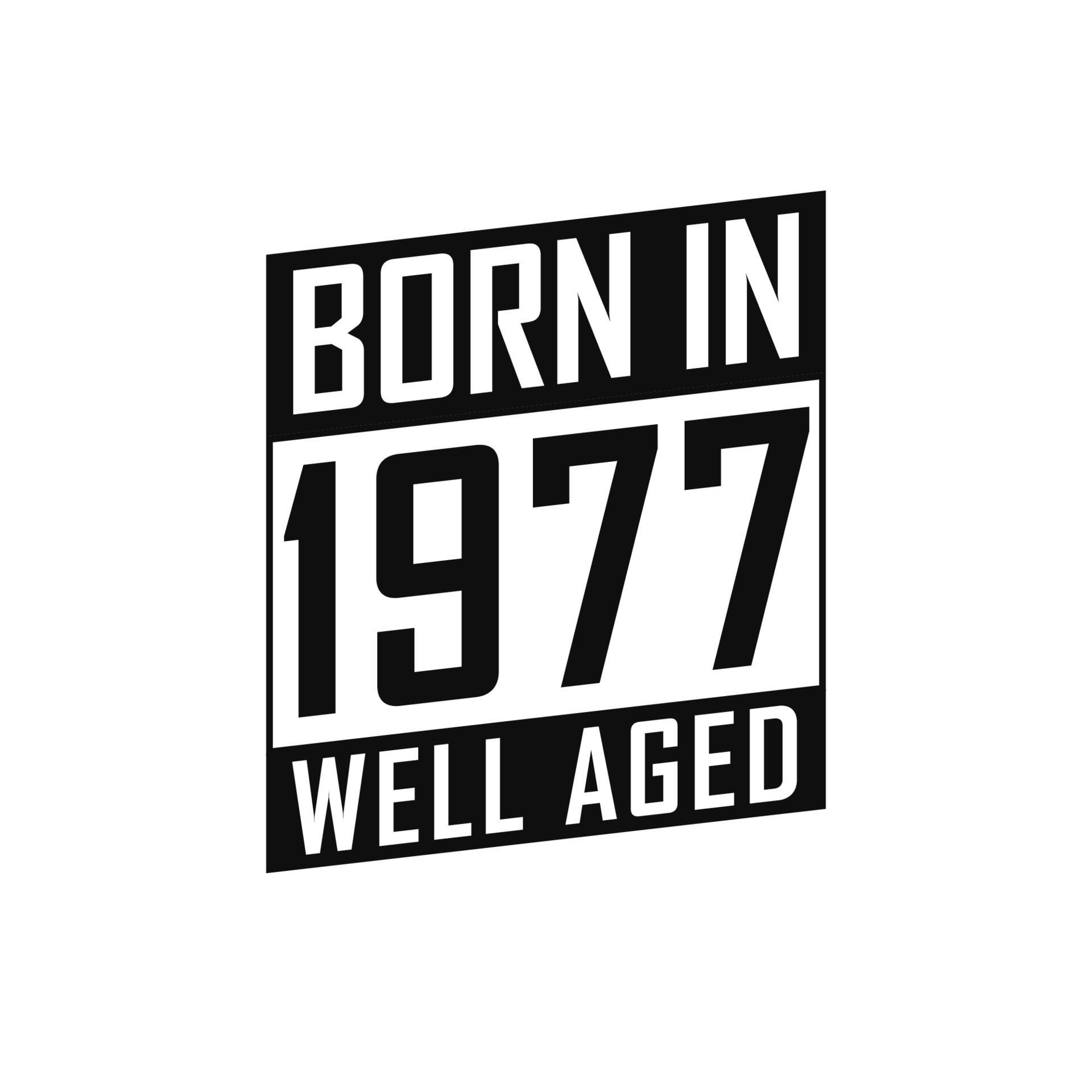 Born in 1977 Well Aged. Happy Birthday tshirt for 1977 14051435 Vector