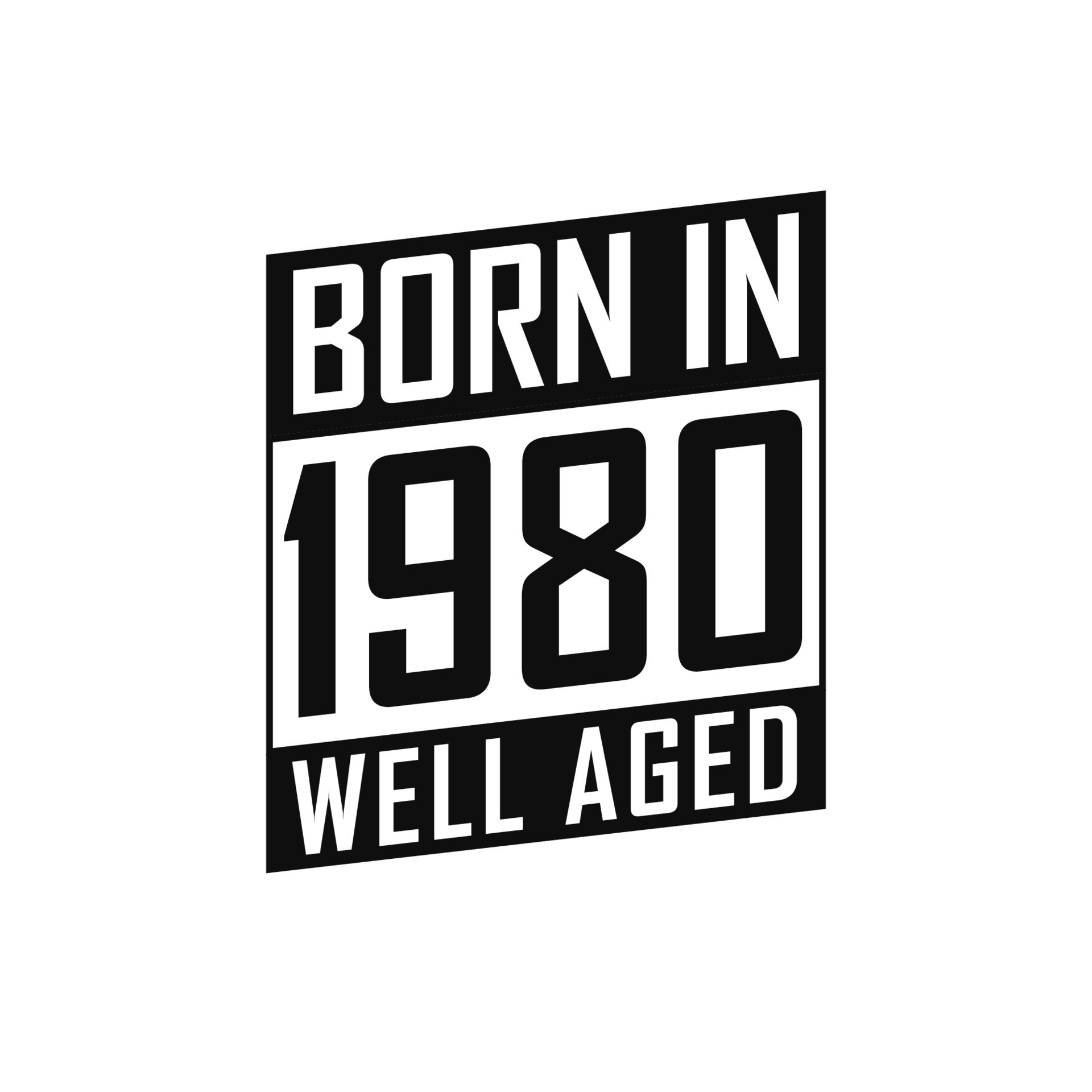 Born in 1980 Well Aged. Happy Birthday tshirt for 1980 14052037 Vector