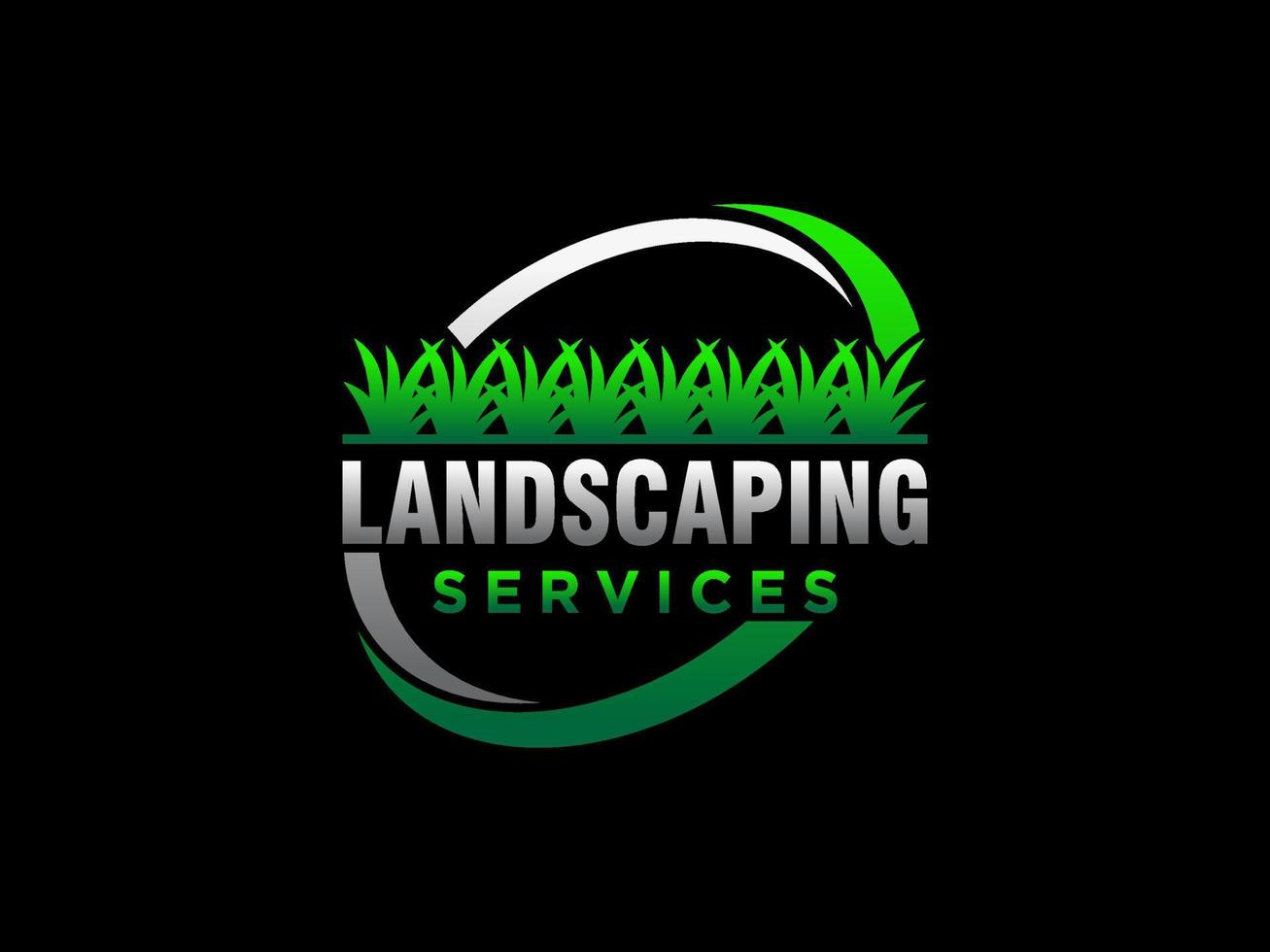 Landscape logo for lawn or gardening business, organization or website vector