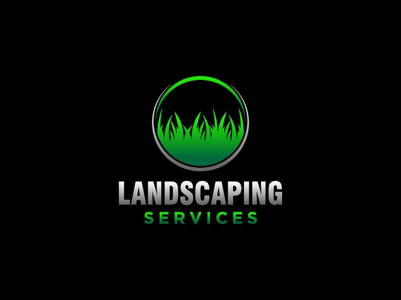 logotipo paisajístico para empresa, organización o sitio web de césped o jardinería vector