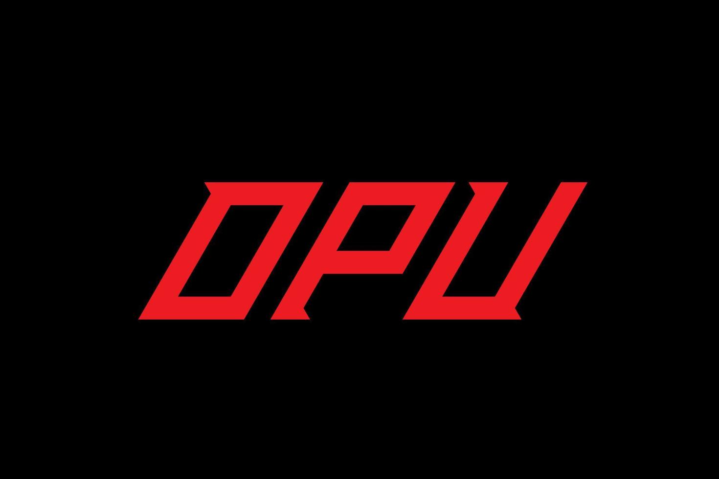 diseño de logotipo de letra y alfabeto opu vector