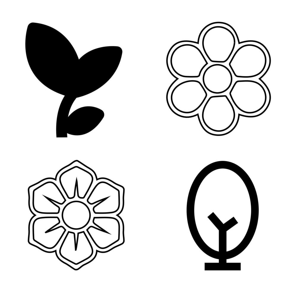 Flower icons vector collection, illustration logo template in trendy style. Suitable for many purposes. Spring symbol for your web site design, logo, app, UI. Vector illustration, EPS10.