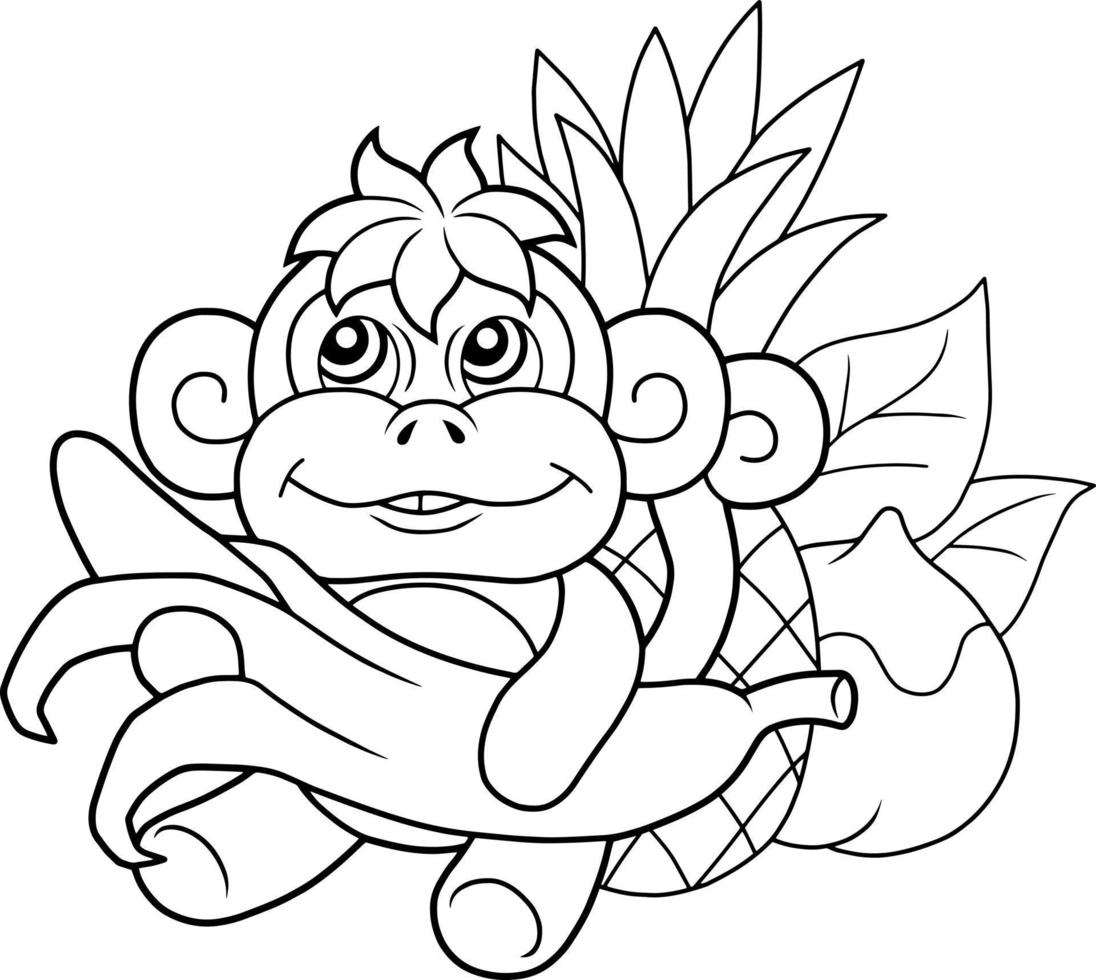 cute funny monkey vector