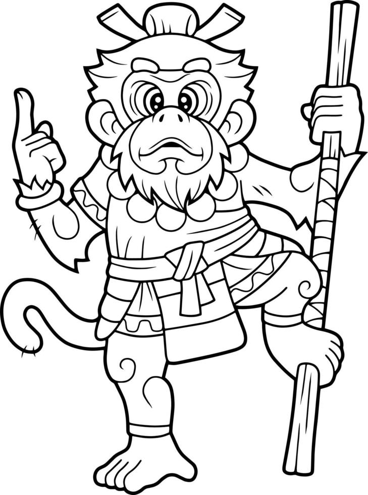 sun wukong monkey king vector