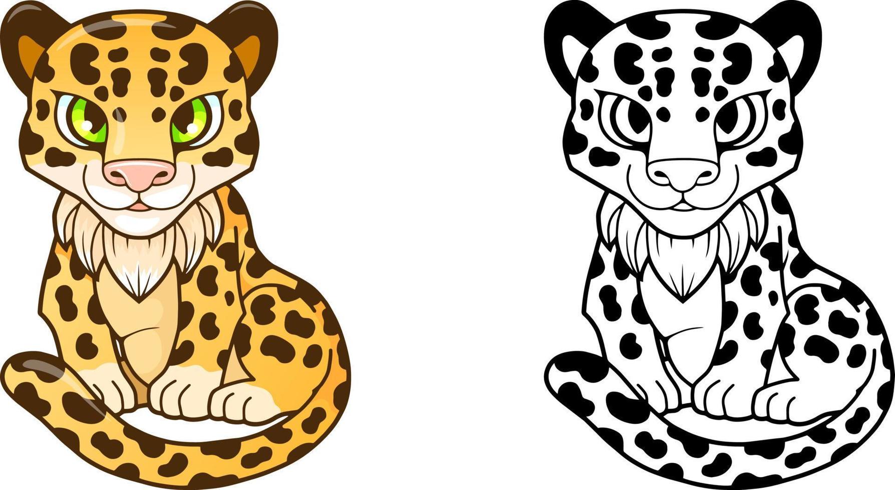 lindo leopardo de dibujos animados vector